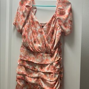 Floral Wrap Dress in Pink by [Brand]
